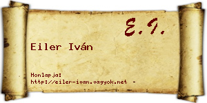 Eiler Iván névjegykártya